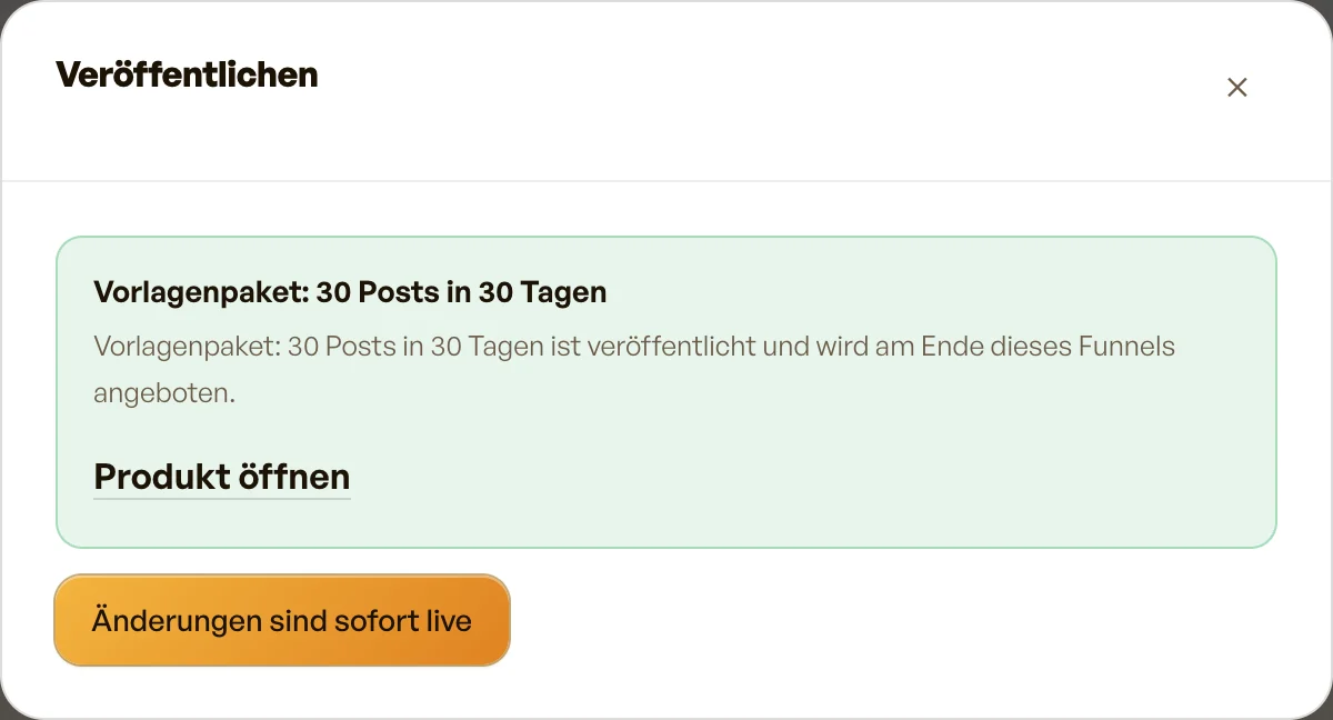 Das Fenster „Veröffentlichen"
