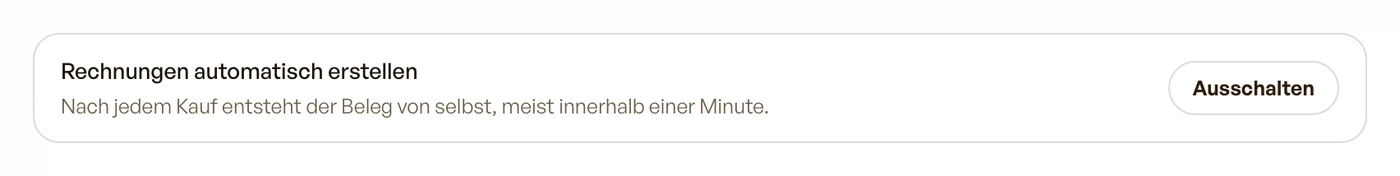 Der Schalter für automatische Rechnungen